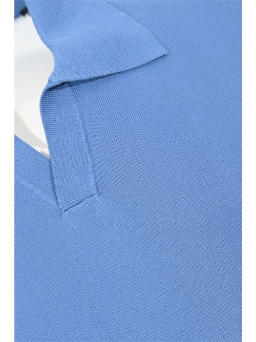 Polo in crepe di cotone Denim Alpha studio | AU-5041B1007